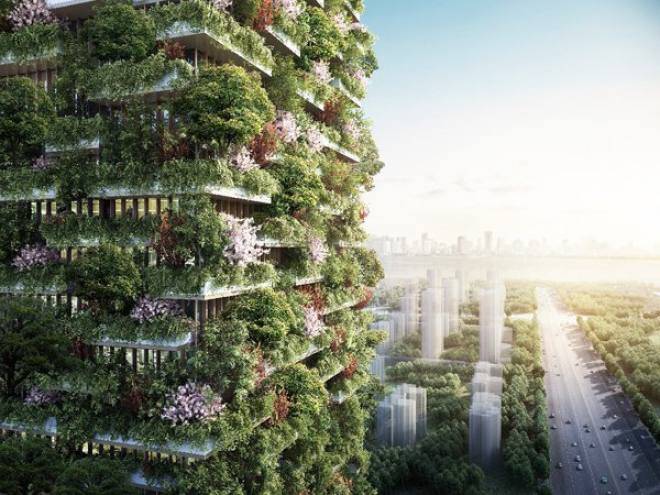 چین میں درختوں سے ڈھکی عمارت کا انوکھا منصوبہ