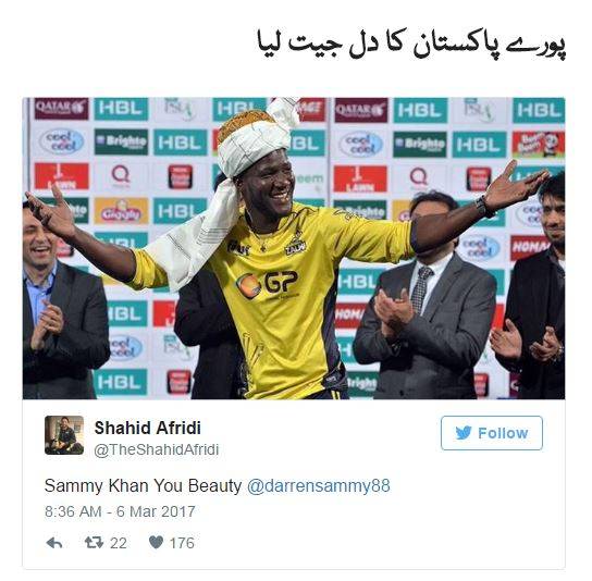  ڈیرن سمی پاکستان سُپر لیگ 2017 کے سُپر اسٹار 