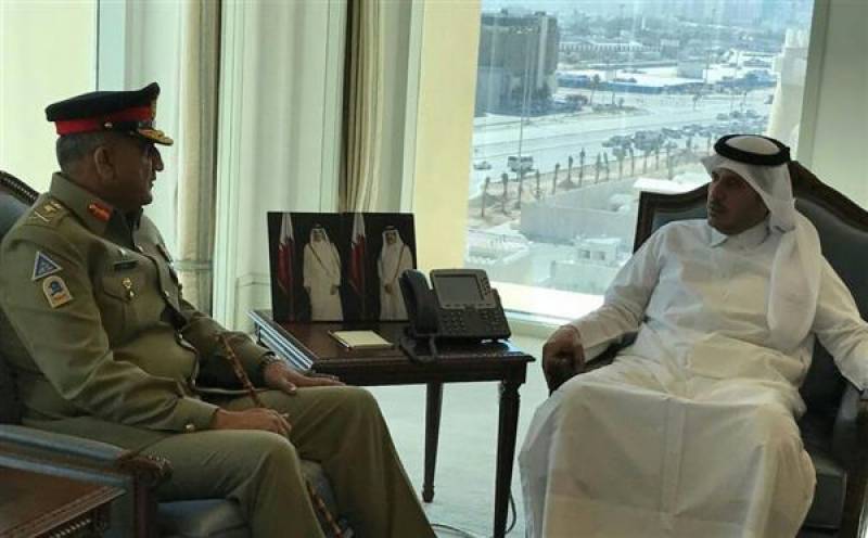 آرمی چیف جنرل قمر جاوید باجوہ کی قطری وزیراعظم سے ملاقات