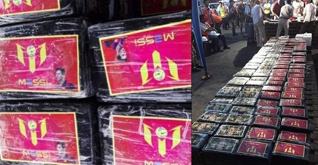 فٹبال سپر اسٹار میسی کا نام بدنام , پیرو میں اربوں روپے کی منشیات پر میسی کا لوگو اور تصویر