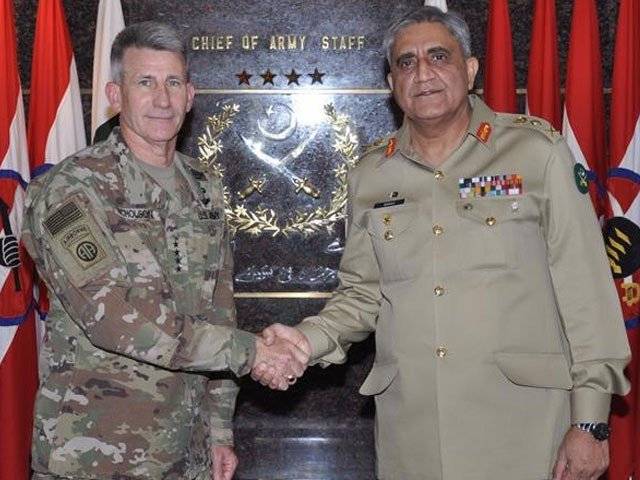 آرمی چیف جنرل قمر جاوید باجوہ سے افغانستان میں امریکی فورسز کے کمانڈر کی ملاقات
