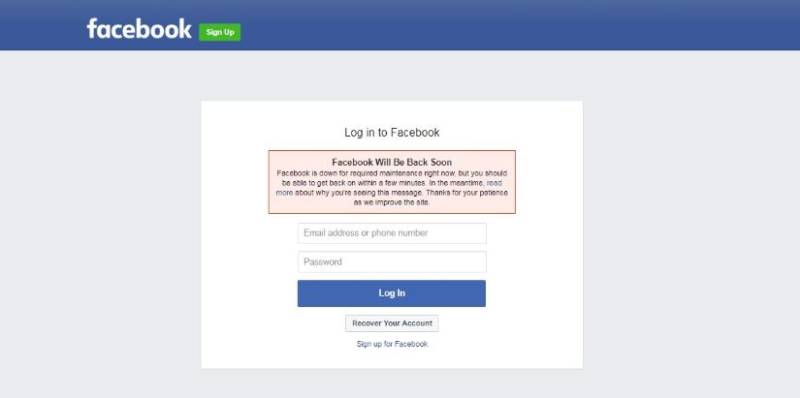 فیس بک میں خرابی، متعدد ممالک میں سروس معطل 