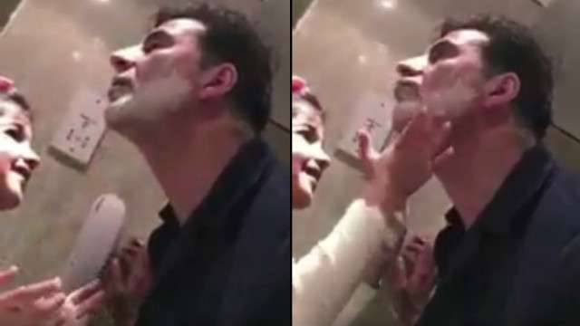 شیونگ کے دوران اکشے کمار کی مدد کرتے ہوئےبیٹی کی ویڈیو نے دھوم مچادی