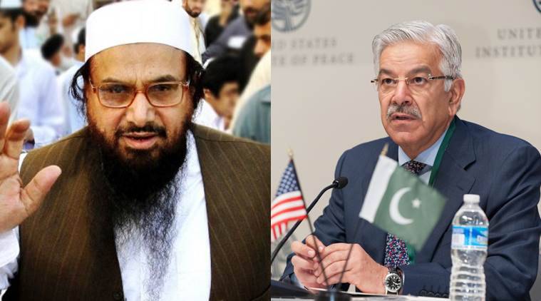 حافظ سعید نے وفاقی وزیر خواجہ آصف کو 10کروڑ ہرجانے کا نوٹس بھجوا دیا 