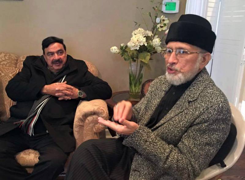 شیخ رشید اور طاہر القادری کے درمیان ٹورنٹو میں ملاقات 