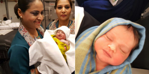  پی آئی اے کی پروازمیں جنم لینے والی بچی کے والدین کیلئےخوشخبری