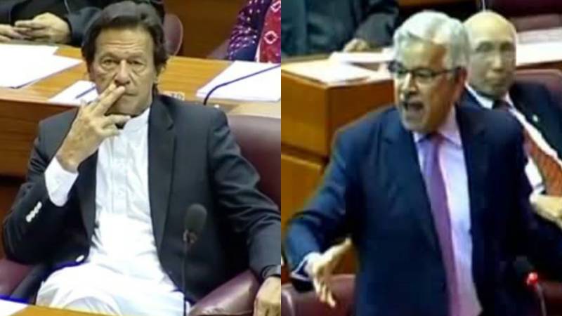 خواجہ آصف ٗ شریف خاندان کے منی لانڈرنگ گینگ کا حصہ ہیں: عمران خان 