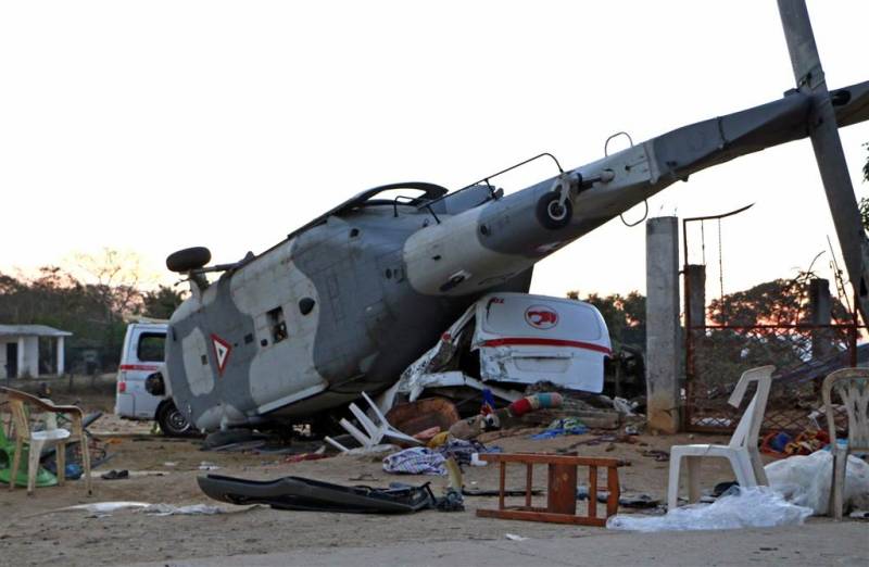 میکسیکو میں فوجی ہیلی کاپٹر گرکر تباہ،13 افراد ہلاک ،15 زخمی