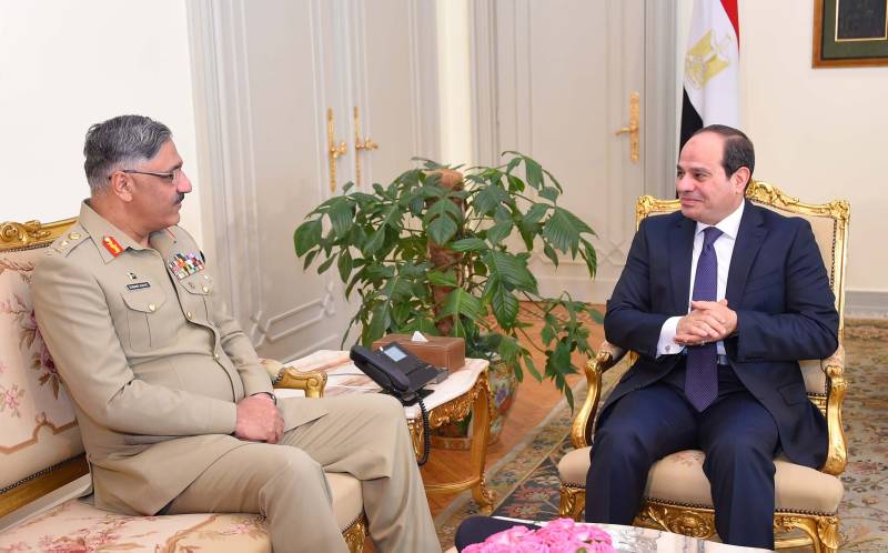مصر کے صدر السیسی سے چیئرمین جوائنٹ چیفس آف سٹاف کمیٹی جنرل زبیر محمود حیات کی ملاقات