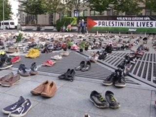 برسلز میں فلسطینوں پر اسرائیلی مظالم کے خلاف انوکھا احتجاج
