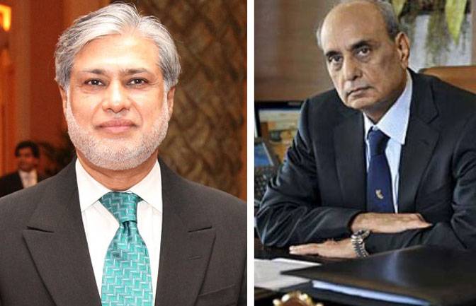 اسحاق ڈار ، میاں منشا کی جانب سے کلثوم نواز کی عیادت 