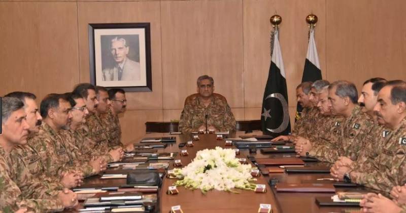 جنرل قمر جاوید باجوہ کی زیر صدارت کور کمانڈرز کانفرنس،فوج کی حمایت پر عوام کا شکریہ ادا کیا