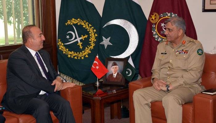  آرمی چیف سے ترک وزیرخارجہ کی ملاقات، علاقائی صورتحال پر تبادلہ خیال