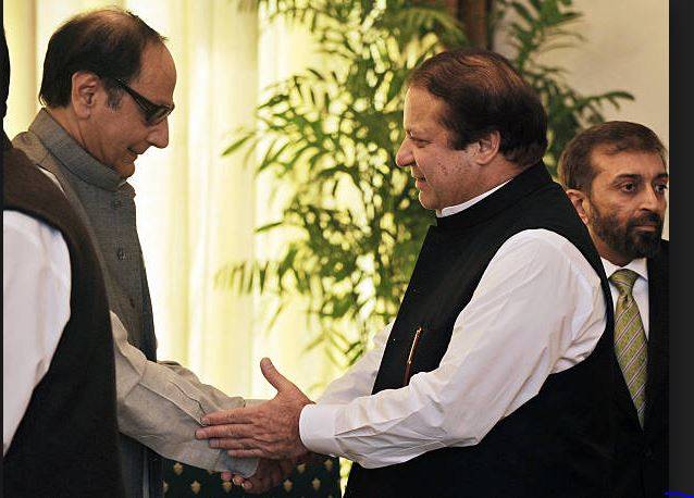 نوازشریف سے چودھری شجاعت کی ملاقات،کلثوم نواز کے انتقال پر تعزیت کی