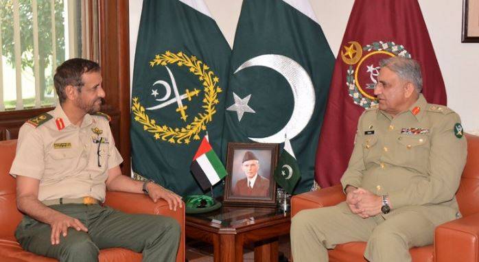 آرمی چیف سےمتحدہ عرب امارات کی بری فوج کے کمانڈرکی ملاقات 