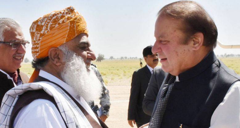 مولانا فضل الرحمن کل نوازشریف سے  رائیونڈ میں ملاقات کریں گے