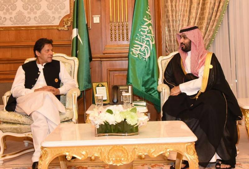 وزیراعظم عمران خان اور سعودی ولی عہد کی ملاقات، اہم امور پر گفتگو