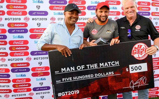 گلوبل ٹی ٹوئنٹی لیگ ، آفریدی کی دھواں دار بیٹنگ ، برامپٹن کو 10وکٹوں سے جتوا دیا 
