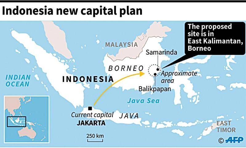 انڈونیشیا کا دارالحکومت کو نئے جزیرے میں منتقل کرنے کا فیصلہ