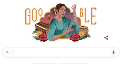 گوگل کا ڈوڈل ملکہ غزل اقبال بانو کے نام