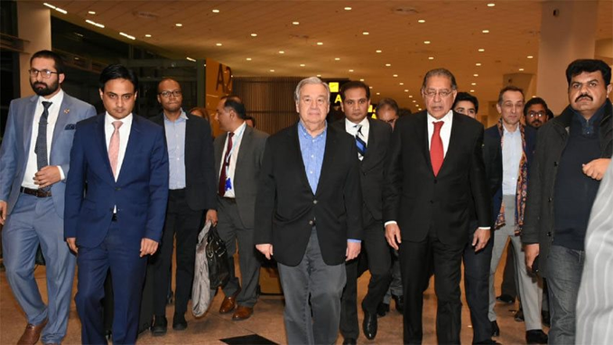 سیکرٹری جنرل اقوام متحدہ انتونیو گوئترس چار روزہ دورہ پر پاکستان پہنچ گئے