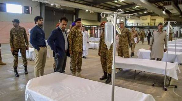 کورونا وائرس کیخلاف جنگ میں پاک فوج میدان عمل میں آگئی، ایکسپو سنٹر میں1100 بیڈز کا ہسپتال قائم 