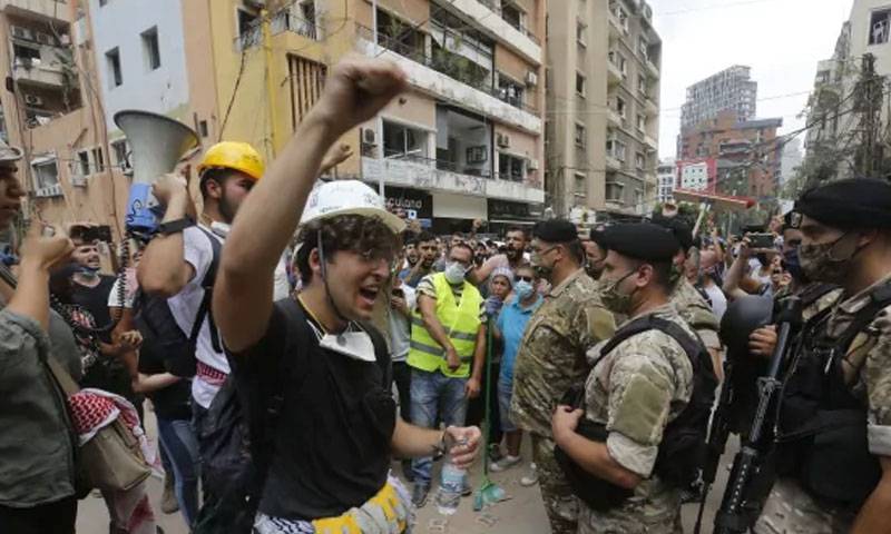 بیروت دھماکے کے بعدلبنان میں حکومت مخالف مظاہرے 