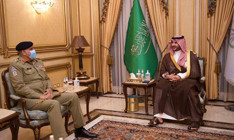 سعودی نائب وزیر دفاع شہزادہ خالد بن سلمان سے  آرمی چیف کی ملاقات