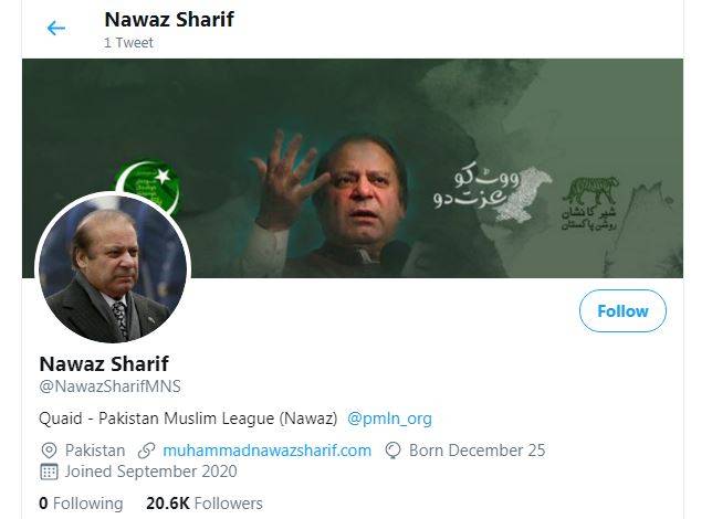 ’ووٹ کو عزت دو‘ نواز شریف کا ٹویٹر جوائن کرنے کے بعد پہلا پیغام