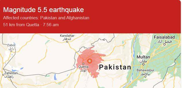 Severe tremors in Quetta