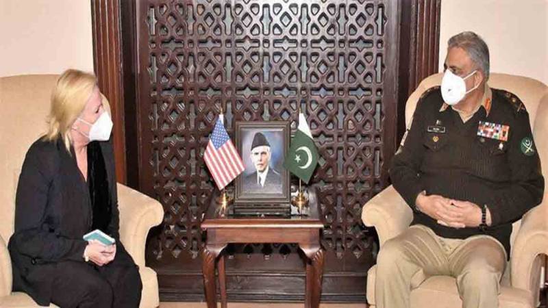  آرمی چیف سے پاکستان میں امریکی ناظم الامور انجیلا اگلر کی ملاقات
