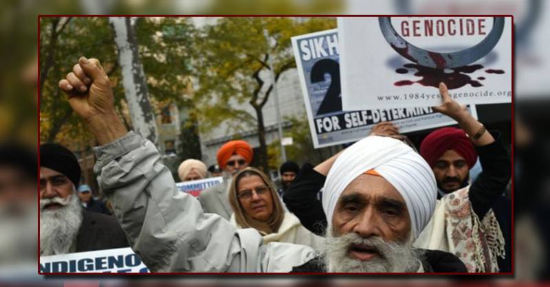 نیویارک میں سکھوں نے بھارتی قونصل خانے کا گھیراؤکر لیا 