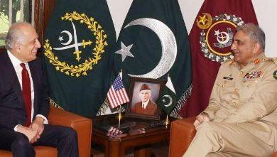 آرمی چیف سے امریکی نمائندہ خصوصی برائے افغان امور کی ملاقات 