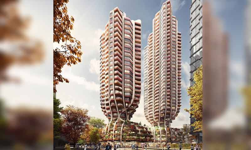 جڑواں درختوں کی شکل پر بلند و بالا عمارت کا خاکہ تیار 