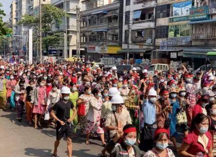 میانمار میں فوجی بغاوت کے خلاف احتجاج تیسرے روز بھی جاری 