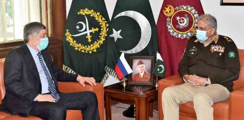  آرمی چیف سے روسی صدر کے نمائندہ برائے افغانستان کی ملاقات، دو طرفہ امور پر تبادلہ خیال