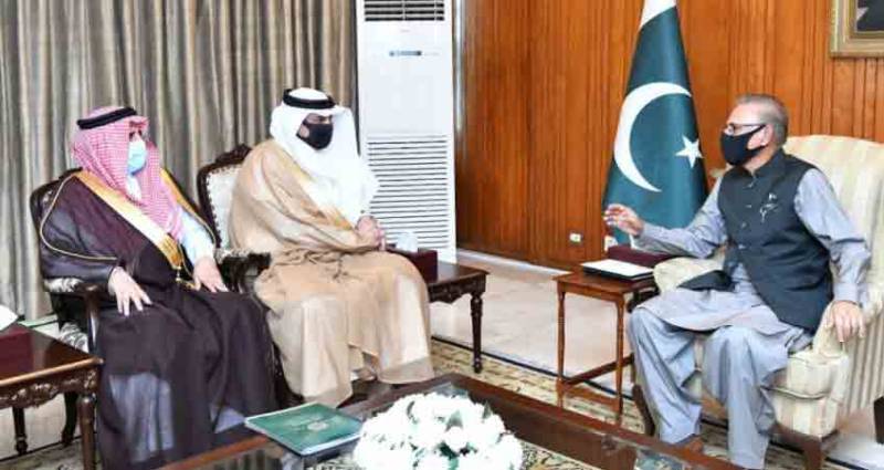 صدر مملکت سے سعودی سفیر کی ملاقات، دو طرفہ امور پر تبادلہ خیال