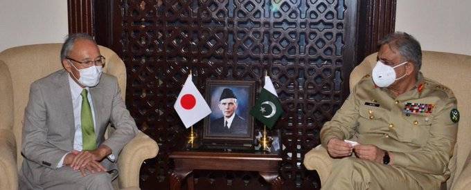 جاپانی سفیر کی آرمی چیف سے الوداعی ملاقات 