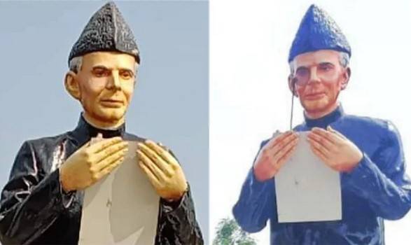 قائد اعظم کے مجسمے سے نامعلوم افراد نے عینک چوری کرلی 