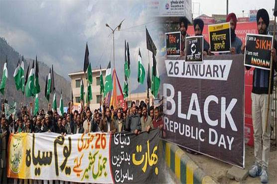  دنیا بھر میں کشمیری بھارتی یوم جمہوریہ کو یوم سیاہ کے طورپرمنارہے ہیں