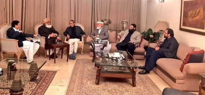 مولانا فضل الرحمن کی چودھری برادران سے ملاقات ،تحریک عدم اعتماد پر بات چیت 