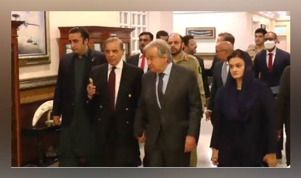 وزیراعظم اور سیکرٹری جنرل اقوام متحدہ انتونیوگوتریس سکھر پہنچ گئے