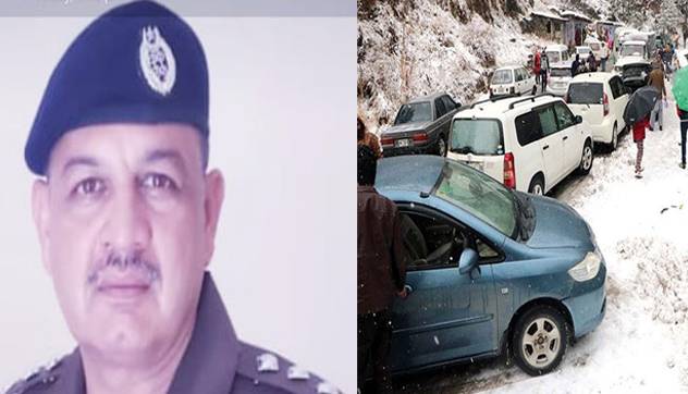 مری :ڈی ایس پی ٹریفک  کا برفباری کے حوالے سے اہم شاہراہوں او رپوائنٹس کا معائنہ 