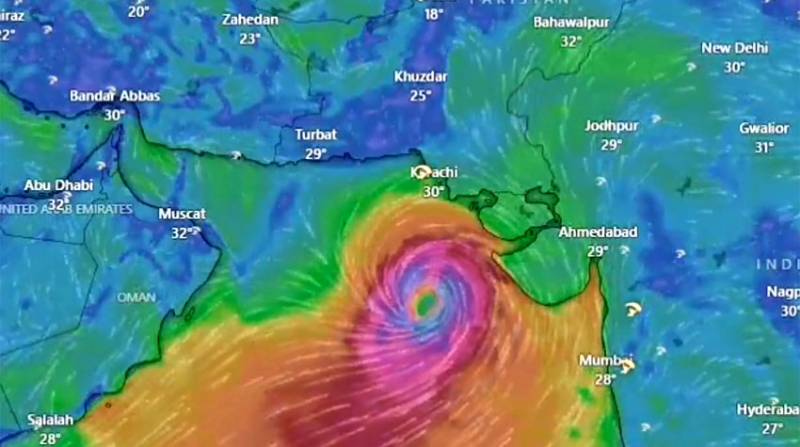 بپر جوائے کیٹگری تھری میں تبدیل ، آندھی کی رفتار 170 کلومیٹر فی گھنٹہ ہوگئی