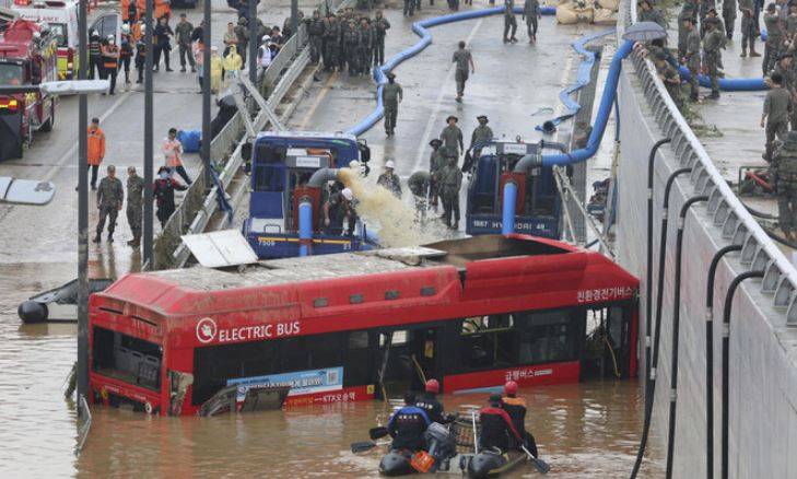 جنوبی کوریا میں شدید   بارشیں،ہلاکتوں کی تعداد 35  ہوگئی 
