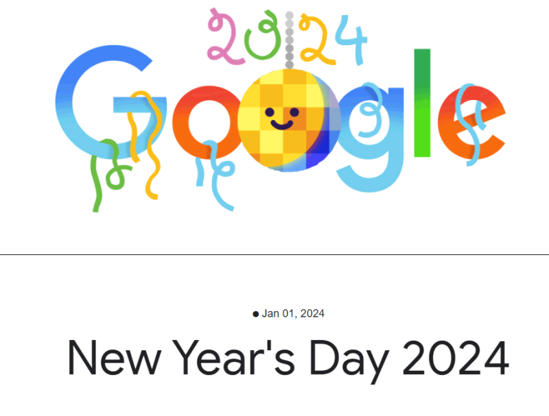 سال نو کا استقبال، گوگل نے ڈوڈل تبدیل کر دیا