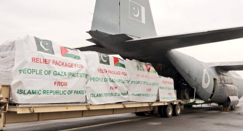 غزہ کے لیے پاکستان سےامدادی سامان کی چھٹی کھیپ روانہ
