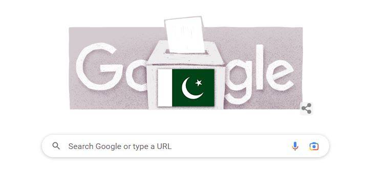گوگل کا ڈوڈل پاکستانی تاریخ کے سب سے بڑے اور بارہویں عام انتخابات کے نام