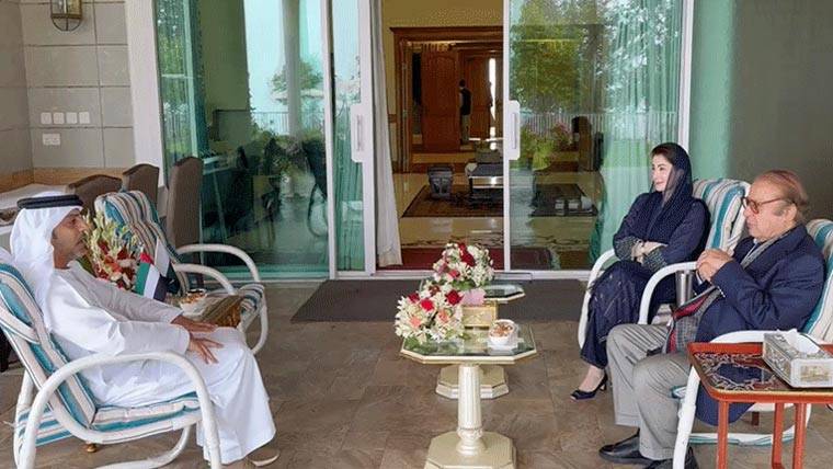 نواز شریف اور مریم نواز سے یو اے ای کے سفیر کی ملاقات، دوطرفہ تعاون کے فروغ پر اتفاق