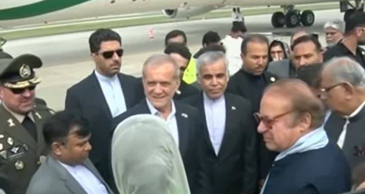 ایرانی صدر مسعود پزشکیان کا پاکستان کا دو روزہ دورہ، لاہور پہنچ گئے ،میاں نواز شریف نے استقبال کیا